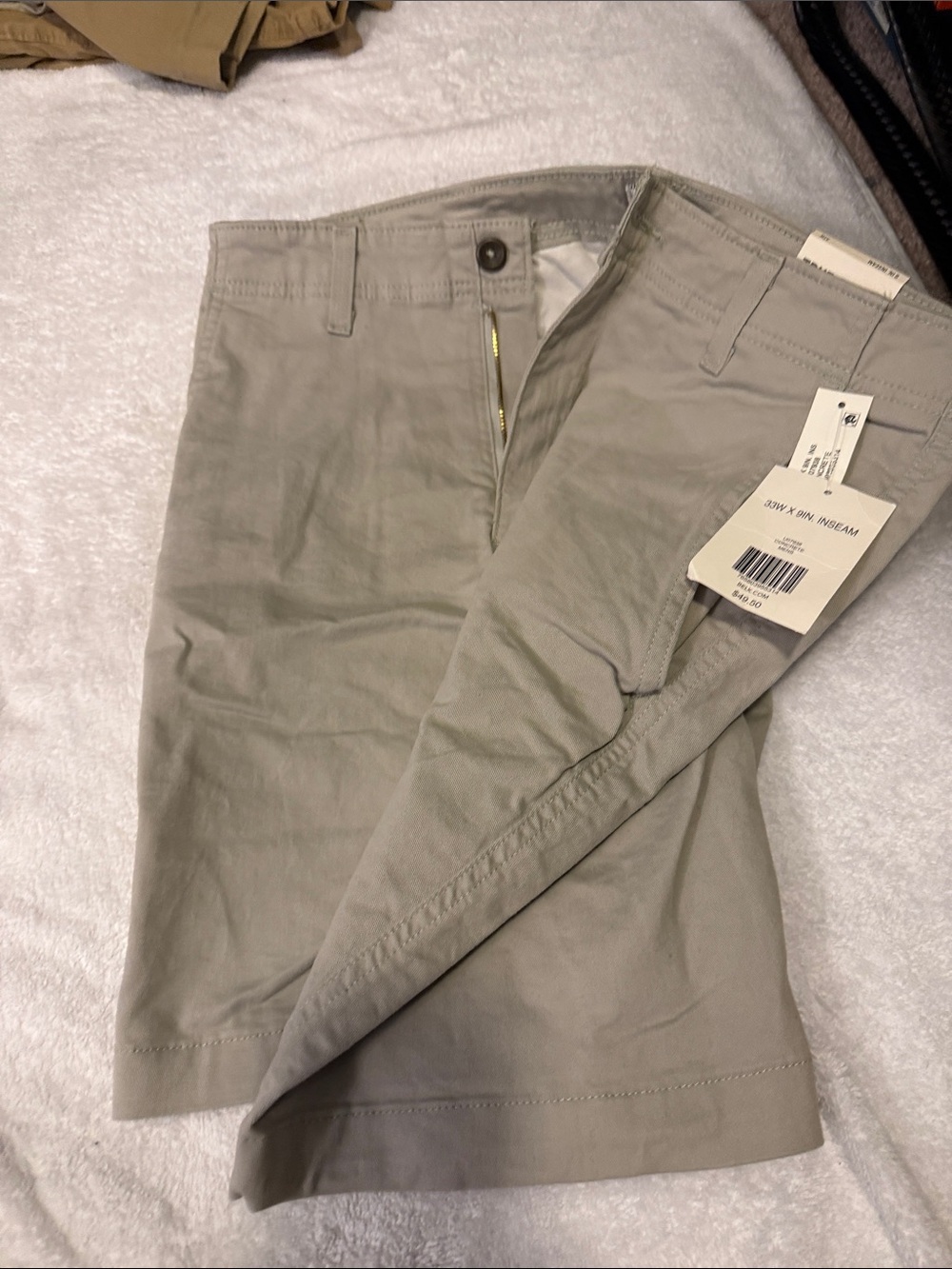 True Craft Men's Flat Front Khaki-Tan Shorts - Picture 4 of 5